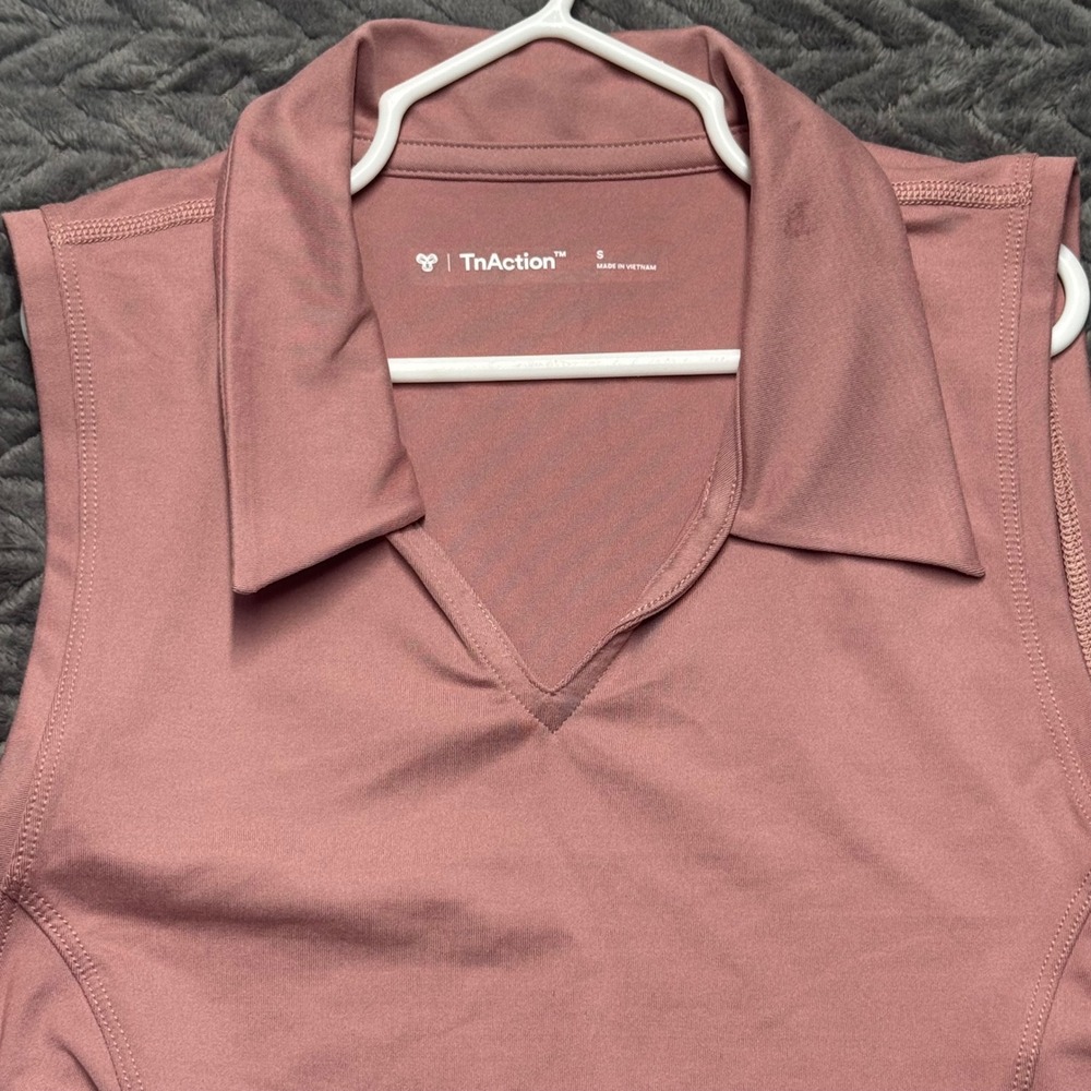 Tna TnAction Outlast Sleeveless Polo S Ashy Pink‎ New Cropped Active Top (1659) - Picture 2 of 12
